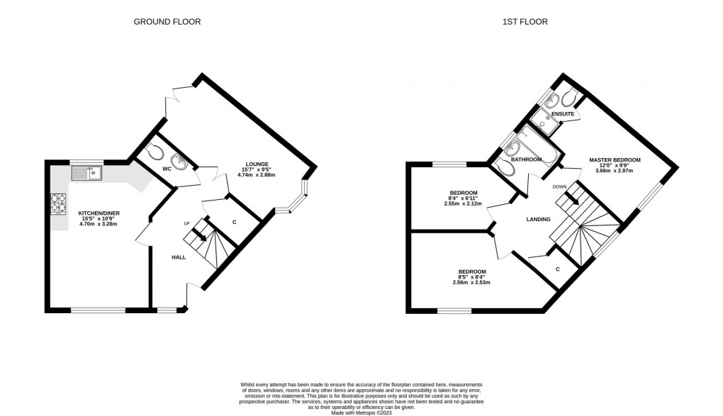 Floorplan for Compton Close, Glastonbury, Somerset