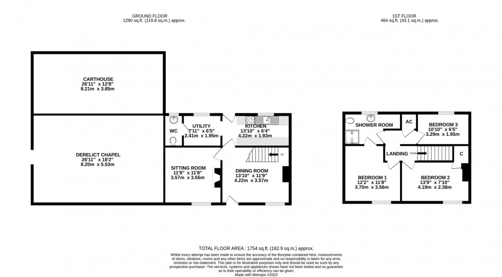 Floorplan for Patchwork Cottage Newtown, West Pennard, Somerset