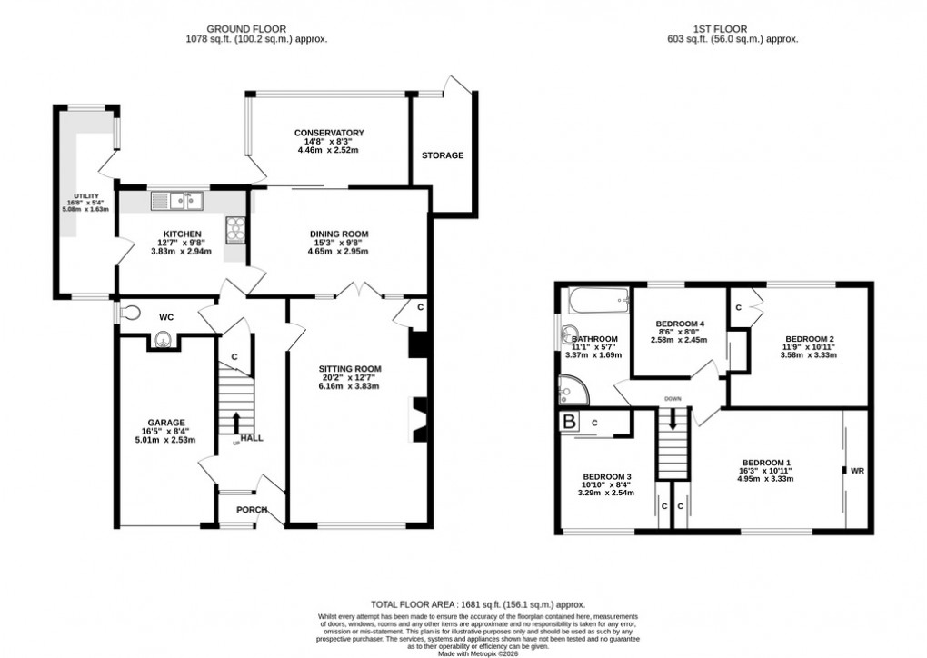 Floorplan for Southfields, Glastonbury