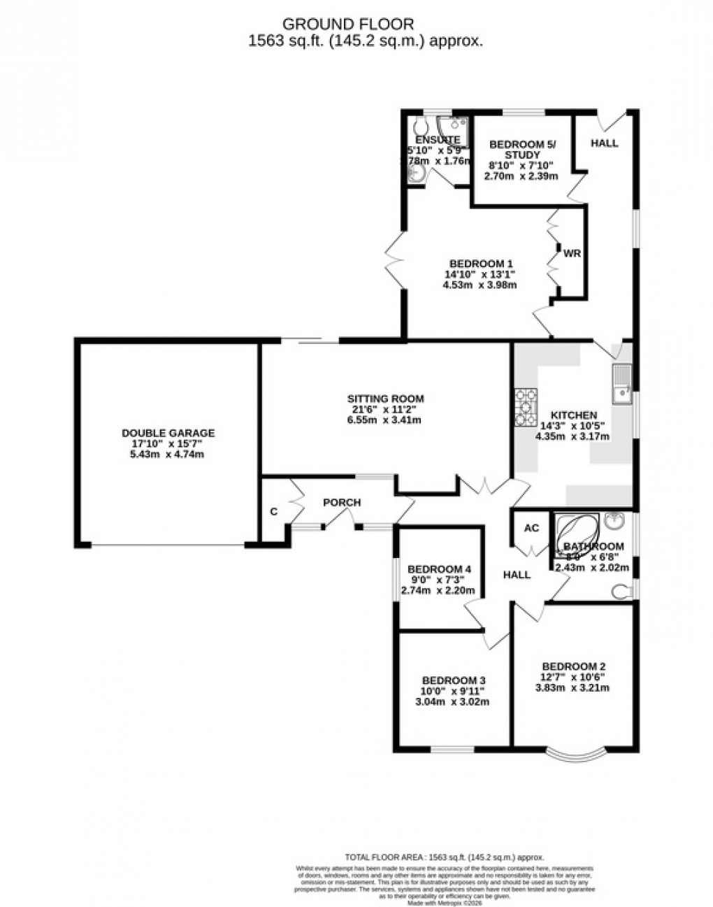 Floorplan for Meadow View, Glastonbury