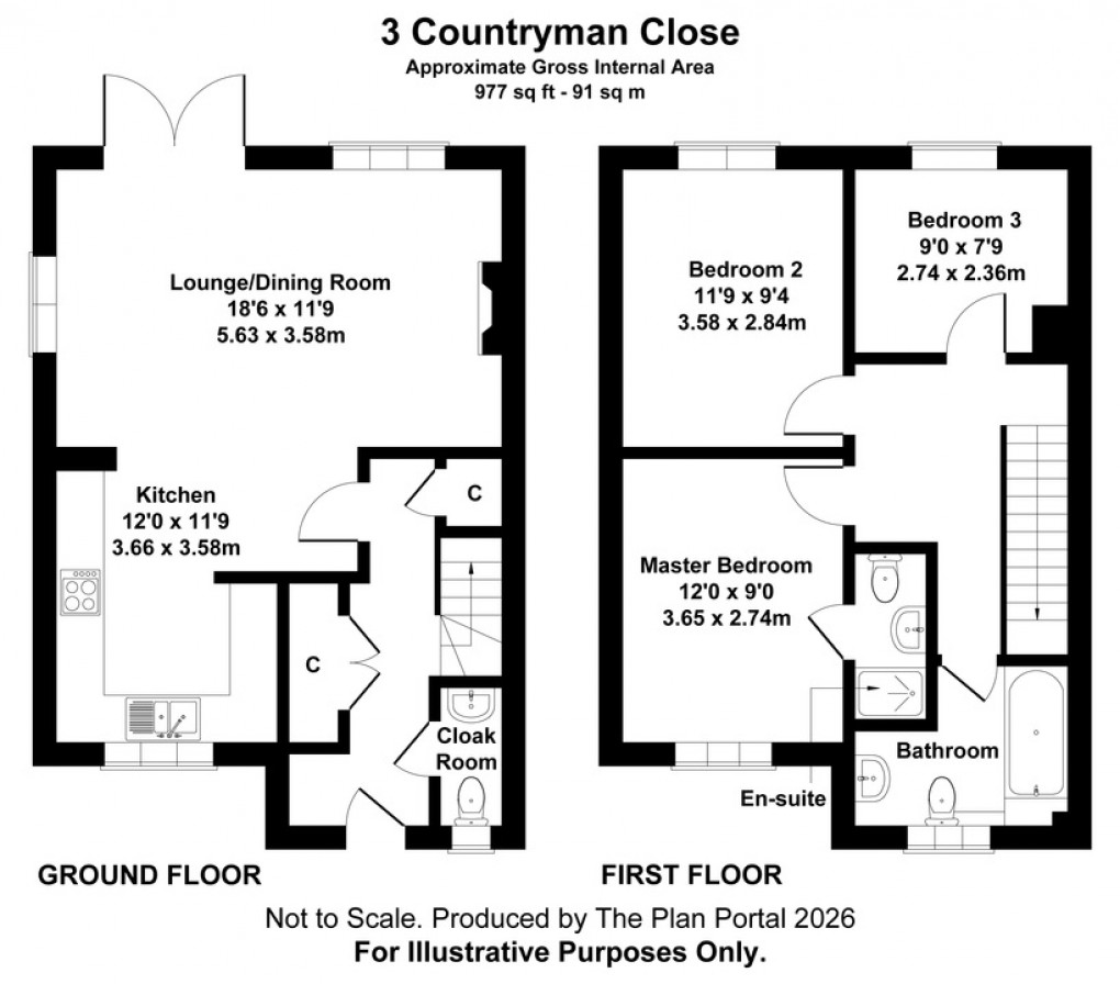 Floorplan for Countryman Close, Meare