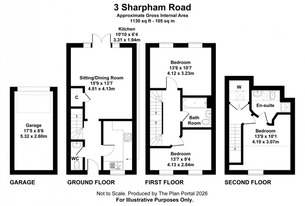 Floorplan for Sharpham Road, Glastonbury