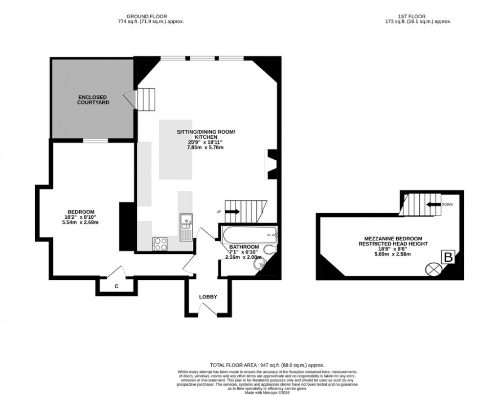 Floorplan for St. Cuthbert's Lodge, Wells