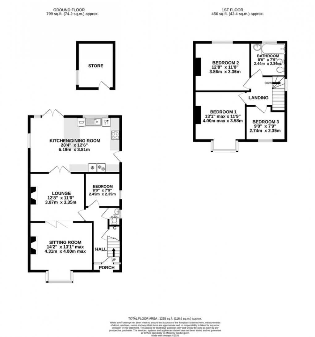 Floorplan for The Roman Way, Glastonbury
