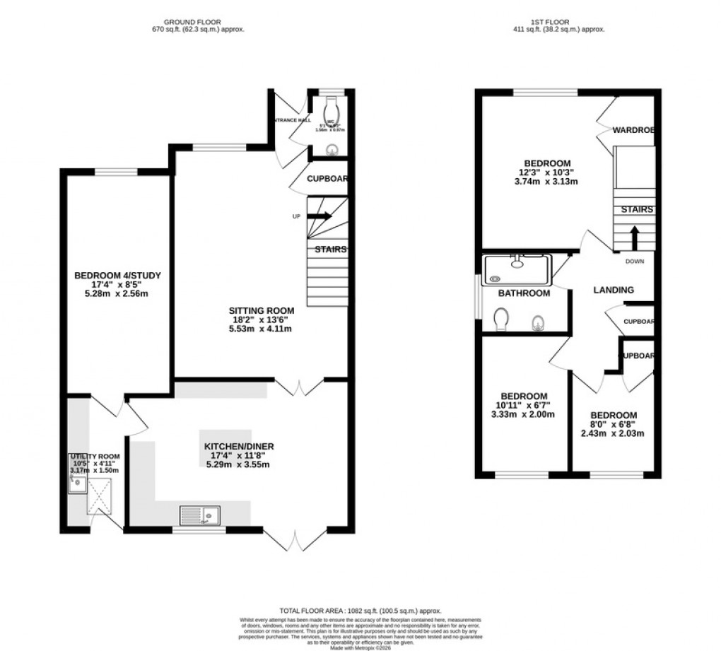 Floorplan for Carmine Close, Glastonbury