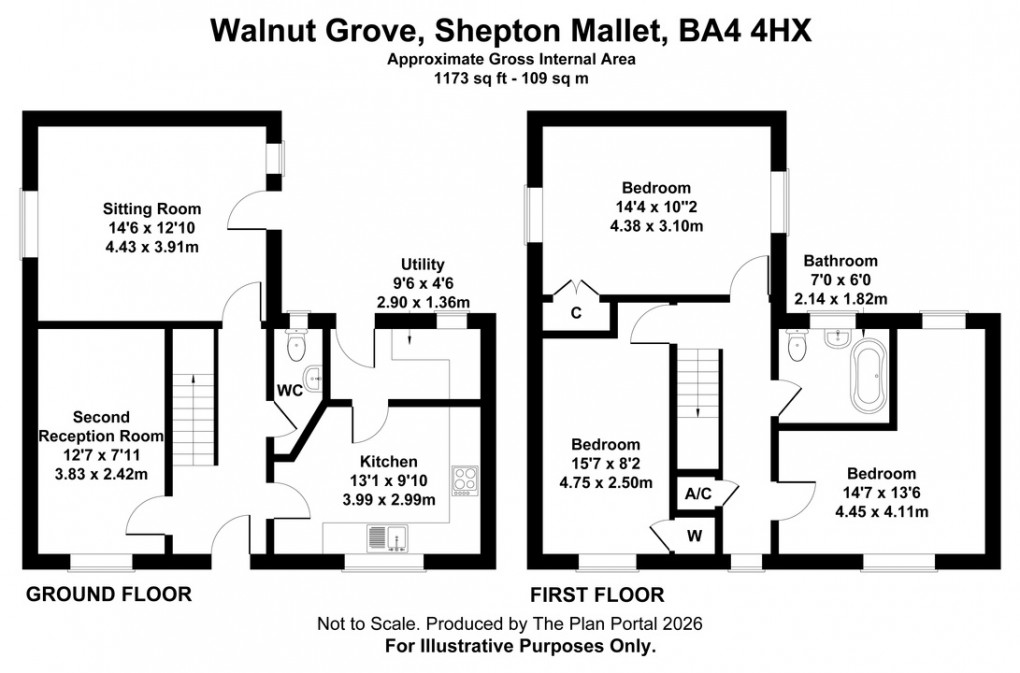 Floorplan for Walnut Grove, Shepton Mallet
