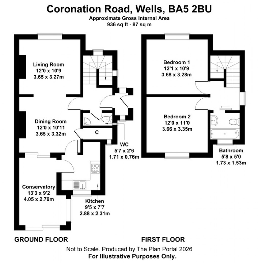 Floorplan for Coronation Road, Wells