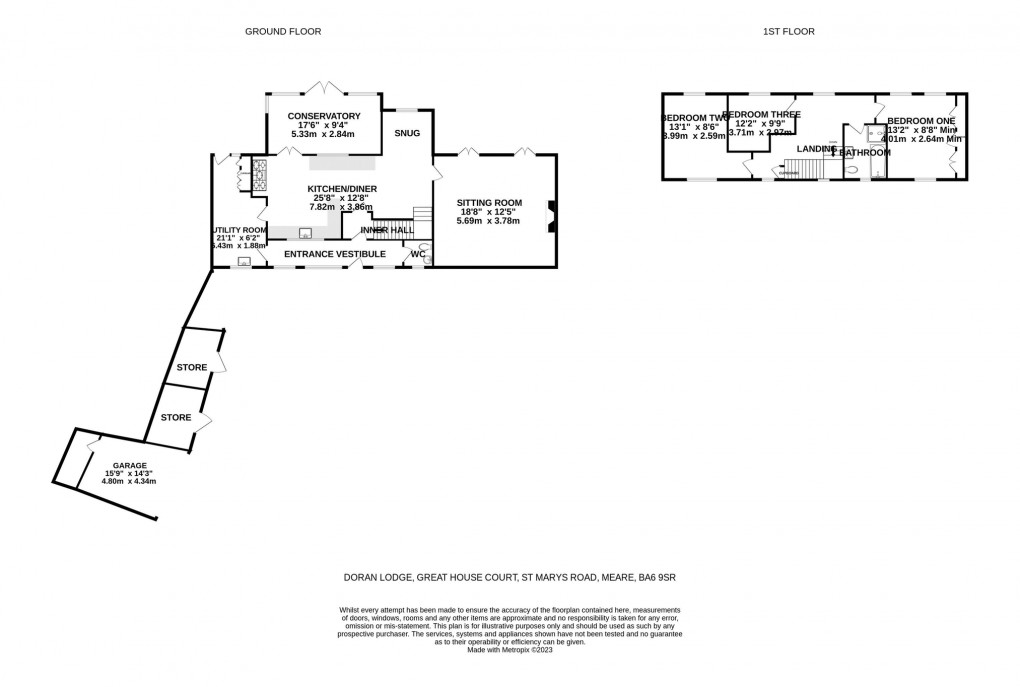 Floorplan for Doran Lodge Great House Court, Meare, Glastonbury, Somerset