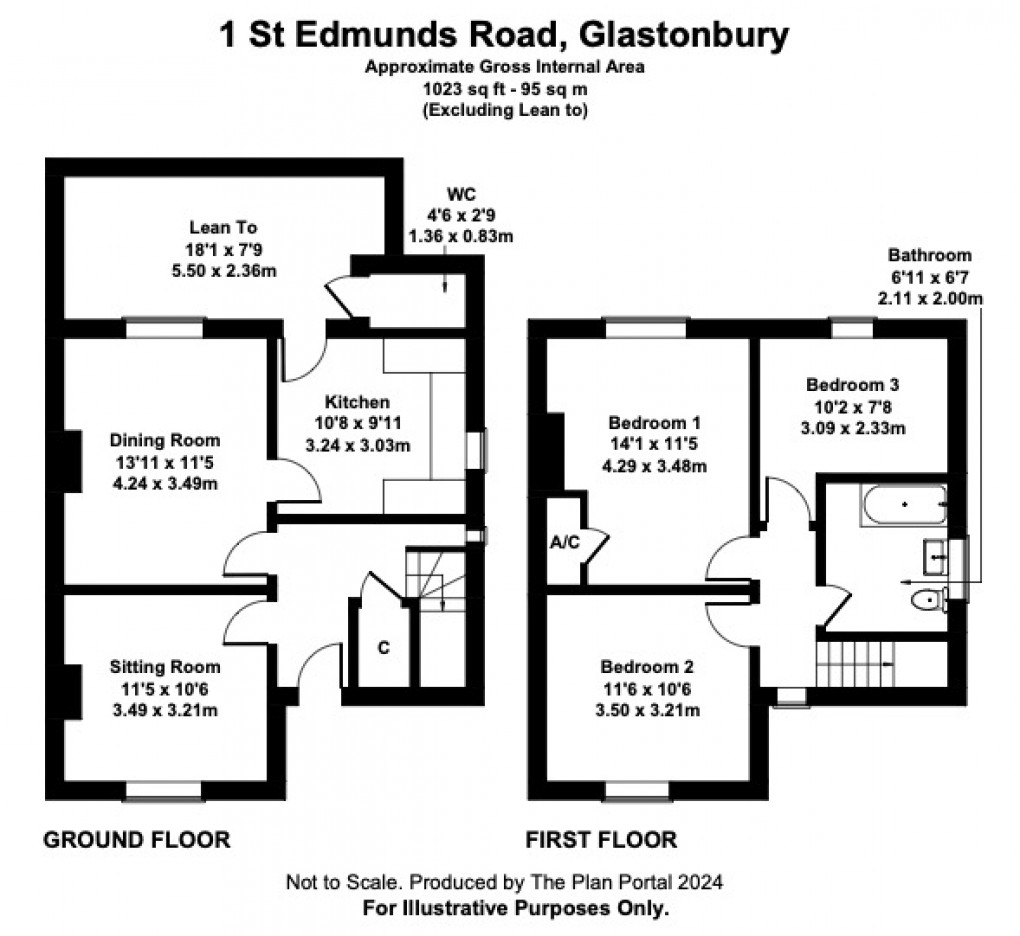 Floorplan for St. Edmunds Road, Glastonbury, Somerset
