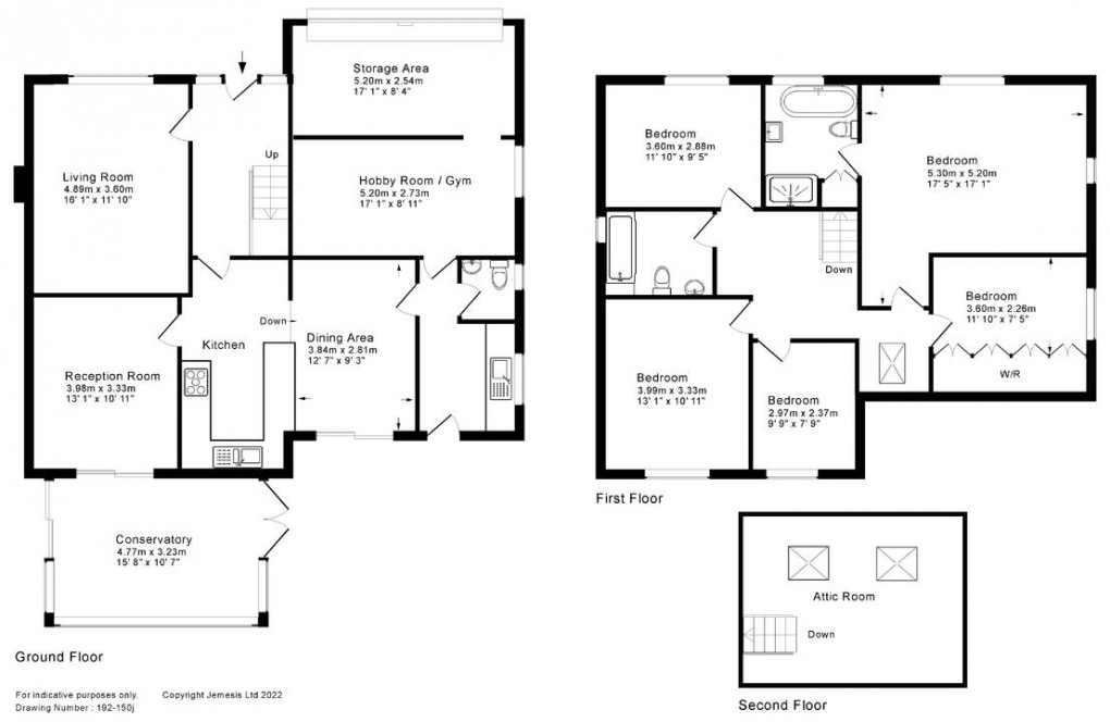 Floorplan for Bilbury Lane, Glastonbury, Somerset