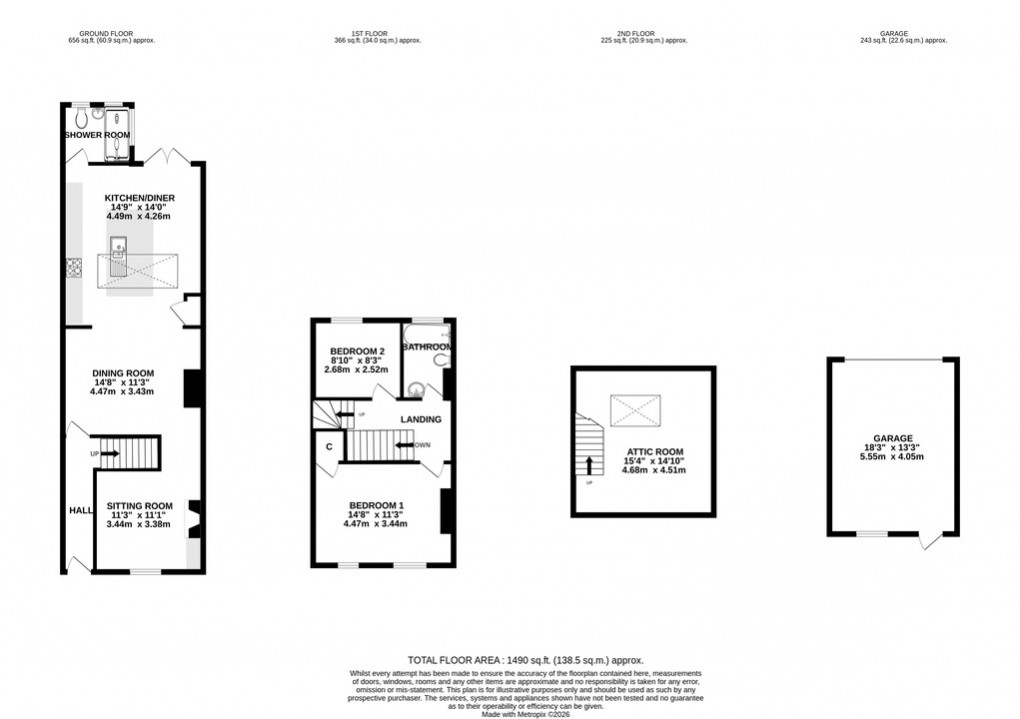 Floorplan for Norbins Road, Glastonbury, Somerset