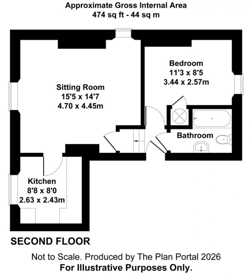 Floorplan for Northload Hall, Northload Street, Glastonbury