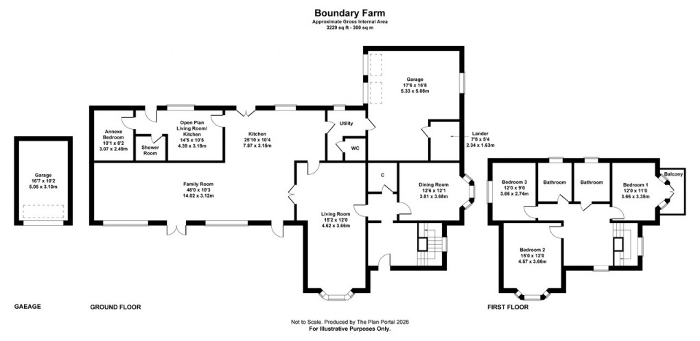 Floorplan for Boundary Farm, Havyatt, Glastonbury, Somerset