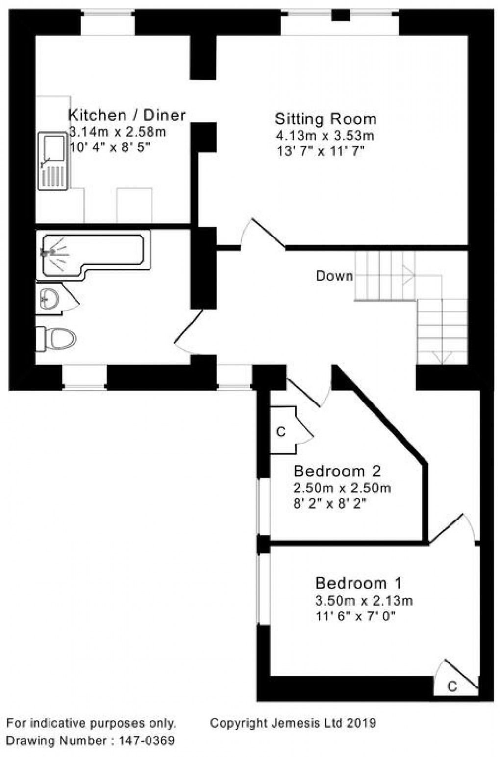 Floorplan for High Street, Wells