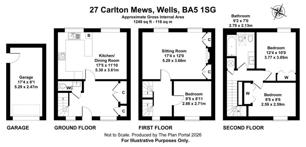 Floorplan for Carlton Mews, Wells, Somerset