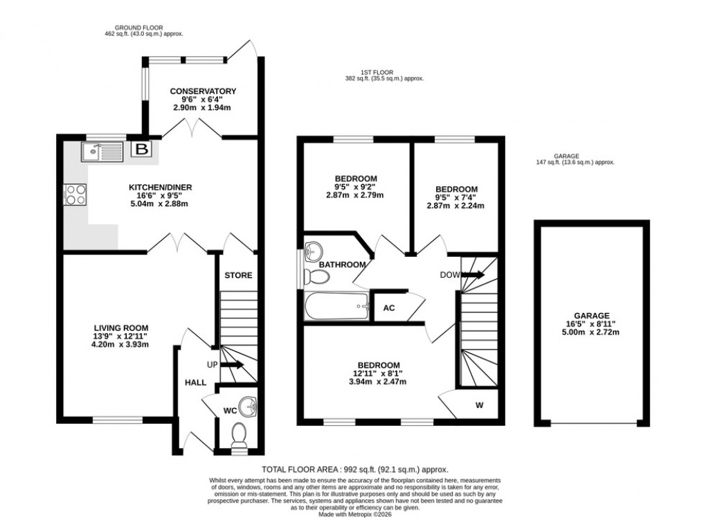 Floorplan for Wessex Close, Street, Somerset