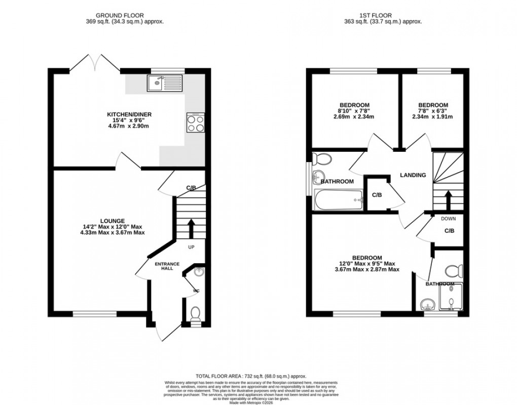 Floorplan for White Meadow, Chilton Polden