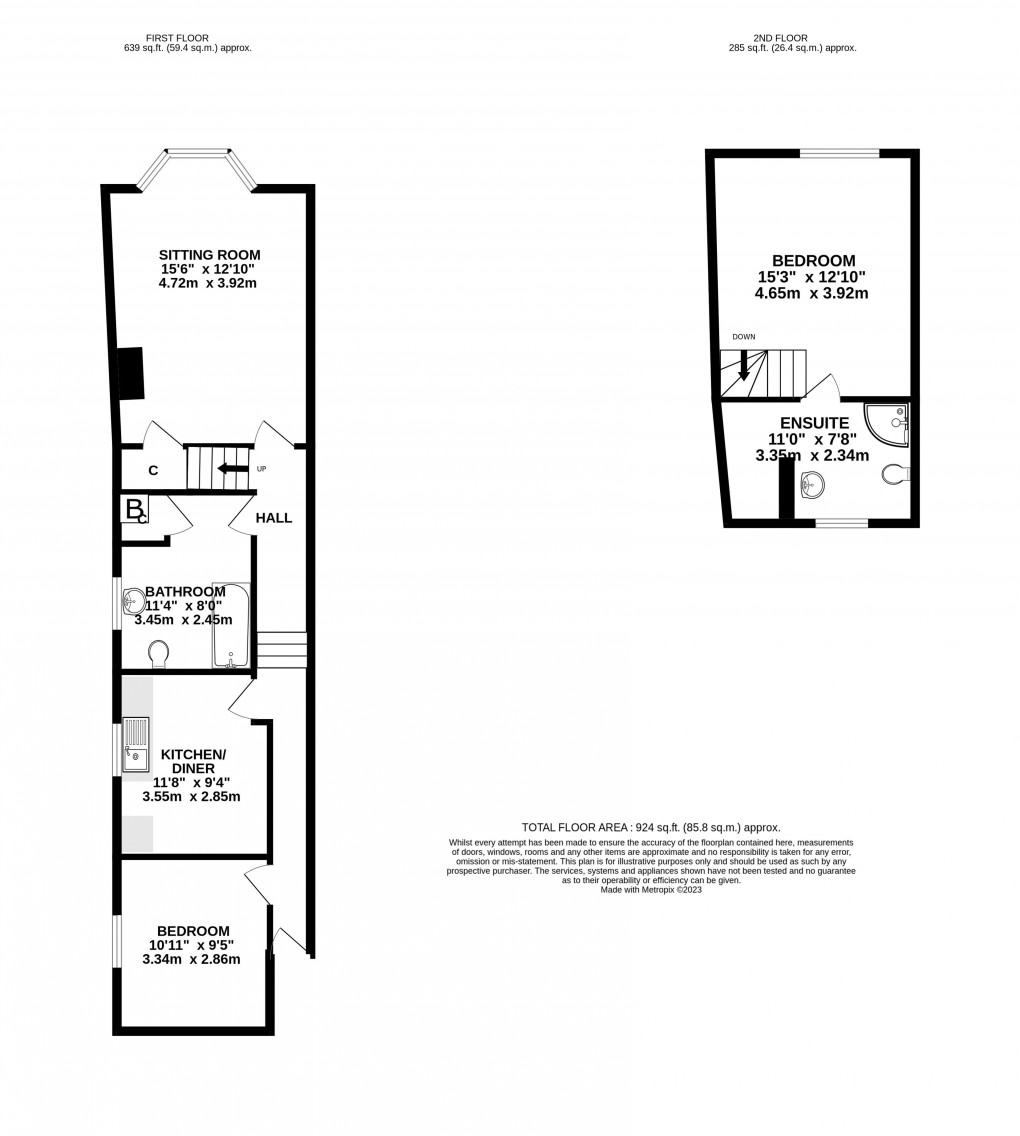Floorplan for Flat 2, Easton House West Street, Somerton, Somerset