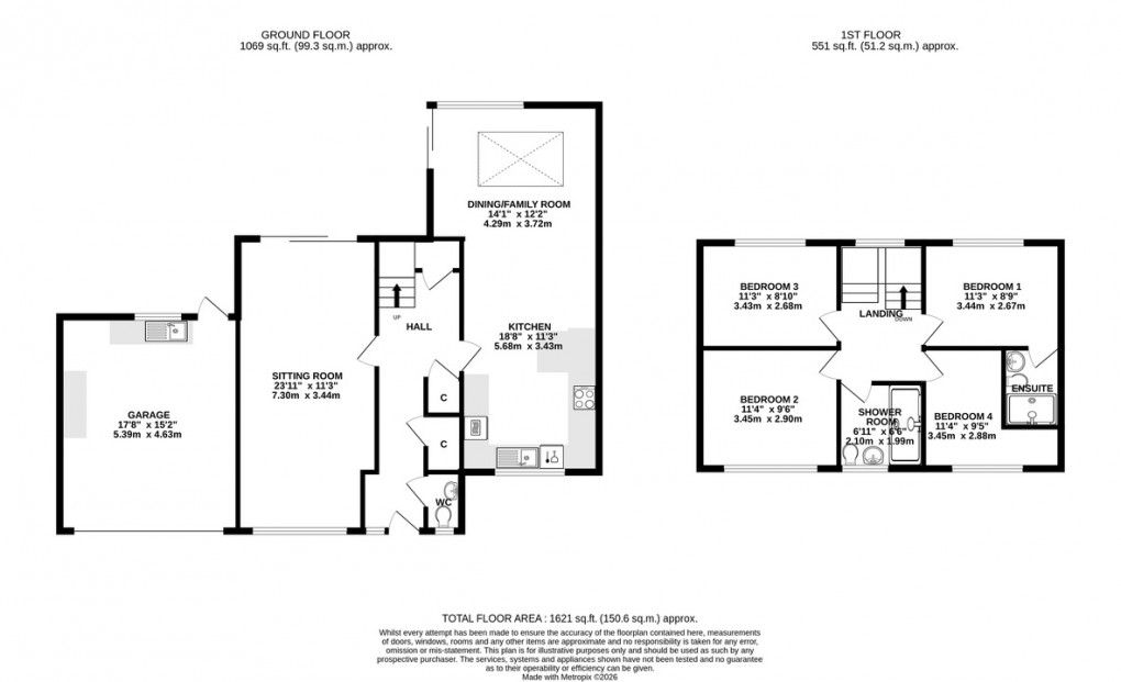 Floorplan for Vicarage Road, Wookey, Wells