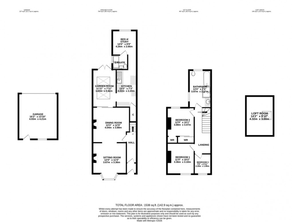 Floorplan for Fairfield Gardens, Glastonbury, Avon