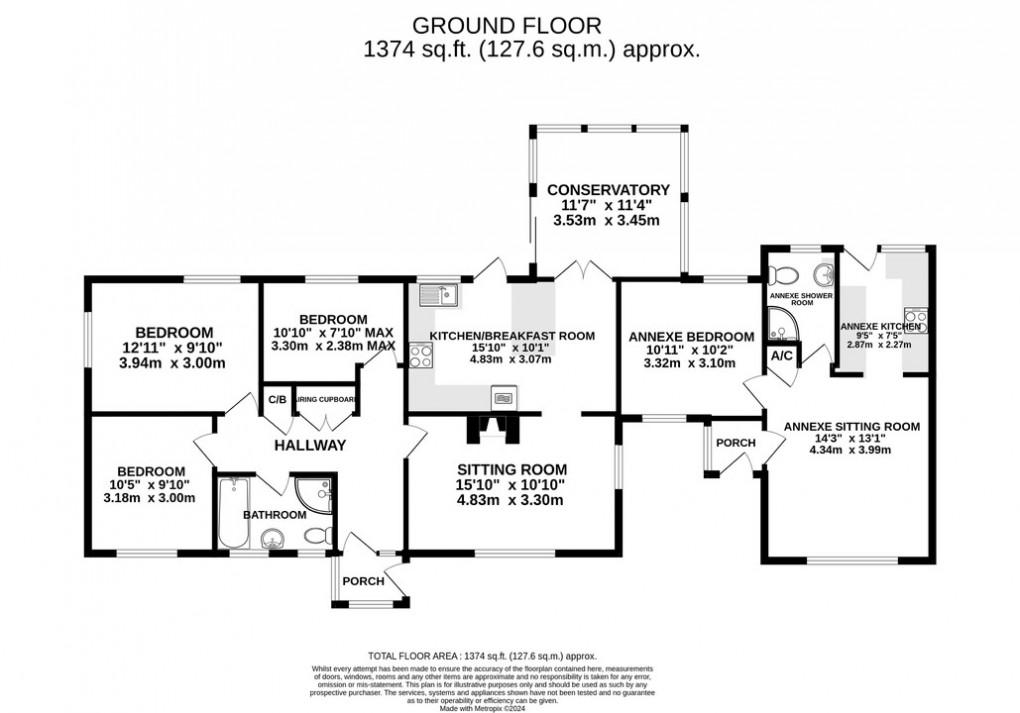 Floorplan for Willmotts Close, Chilton Polden