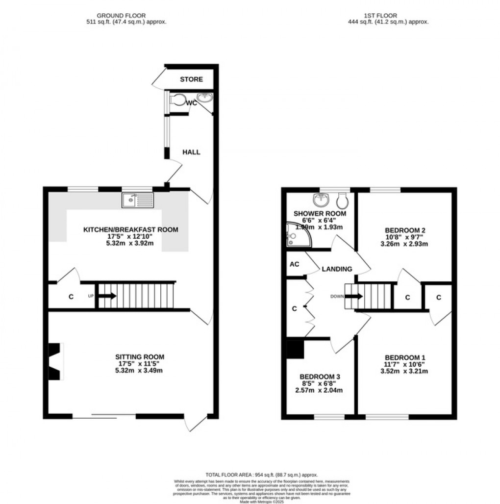 Floorplan for Pound Close, Glastonbury