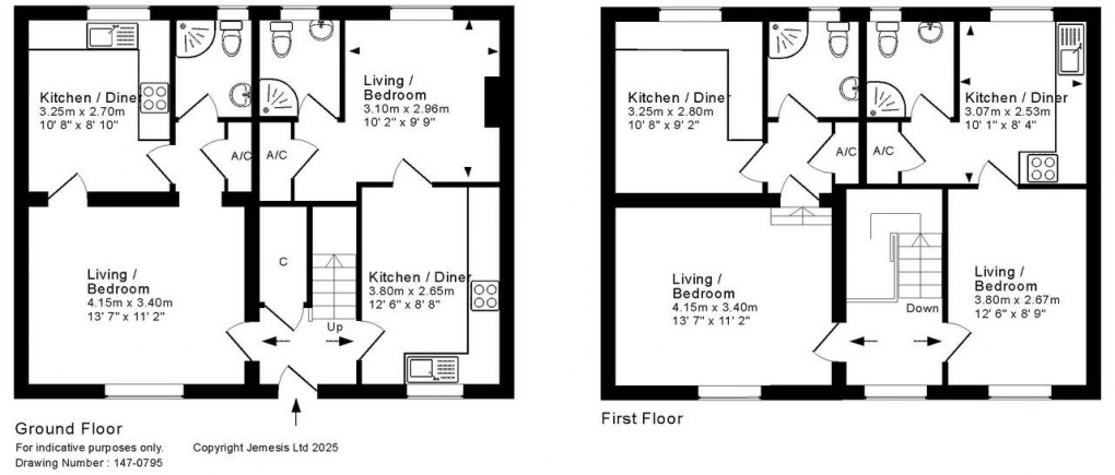 Floorplan for Border Bridge Flats, Wells Road, Wookey, Wells, Somerset