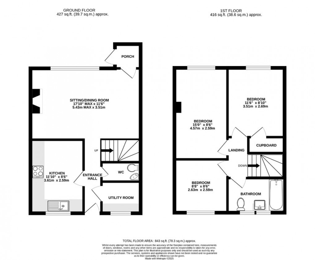 Floorplan for South Close, Walton