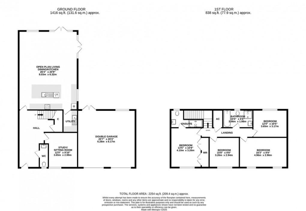 Floorplan for Piper's Farm, Ashcott