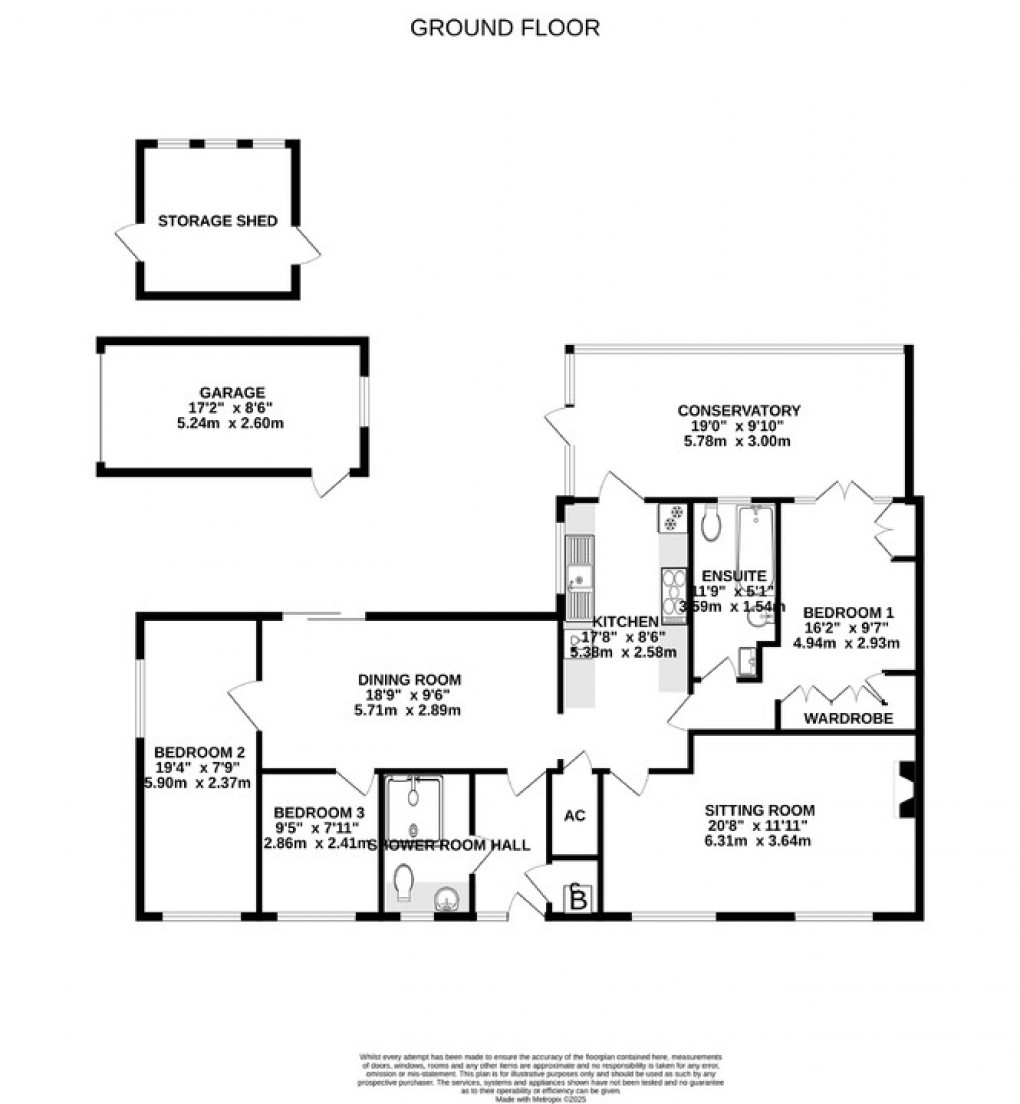 Floorplan for Holman Close, Glastonbury, Somerset