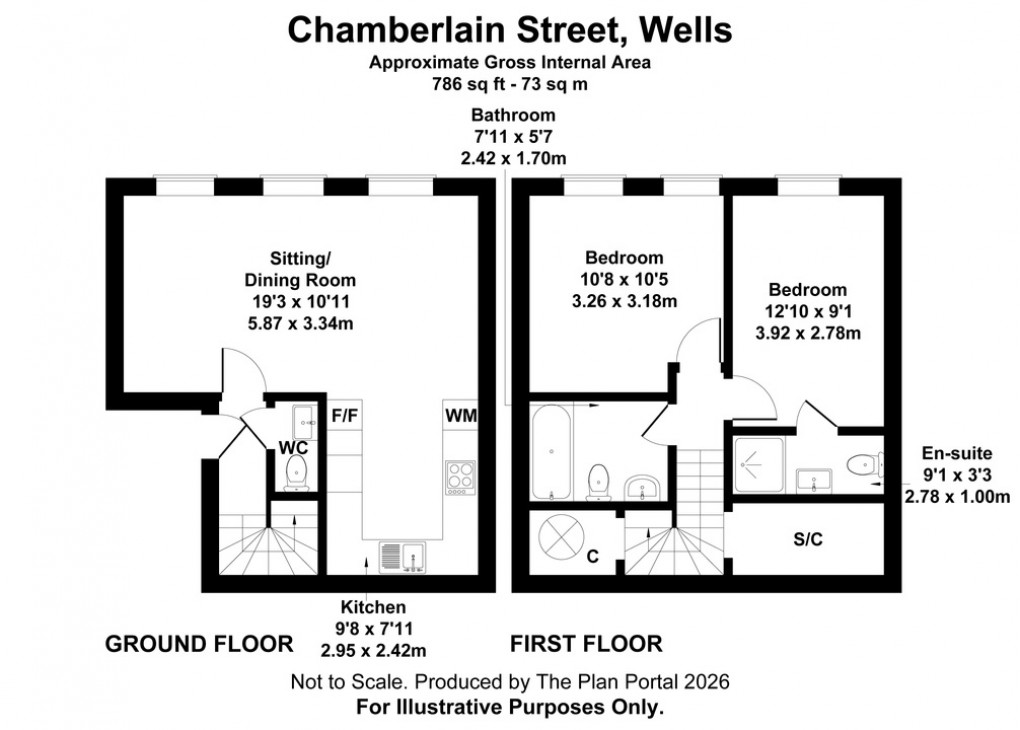 Floorplan for Flat 7, 24 Chamberlain Street, Wells