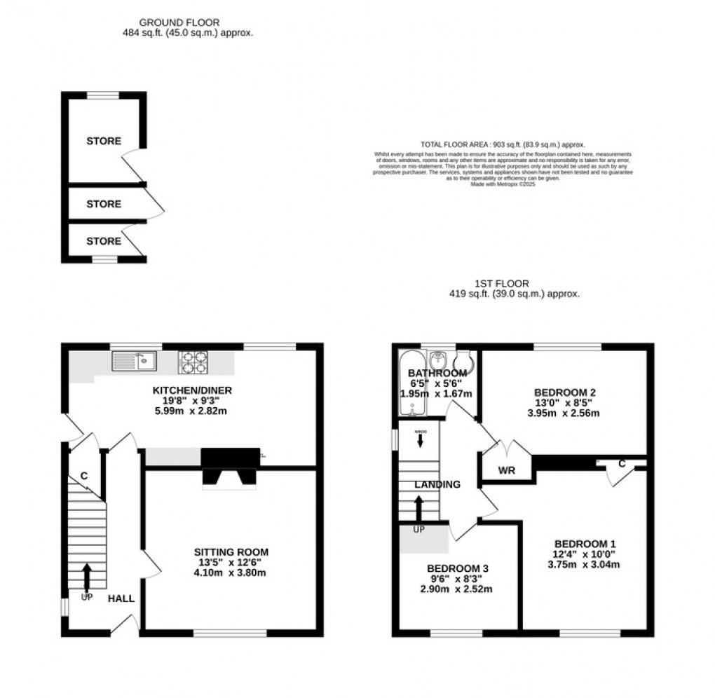 Floorplan for Moor Road, Moorlinch