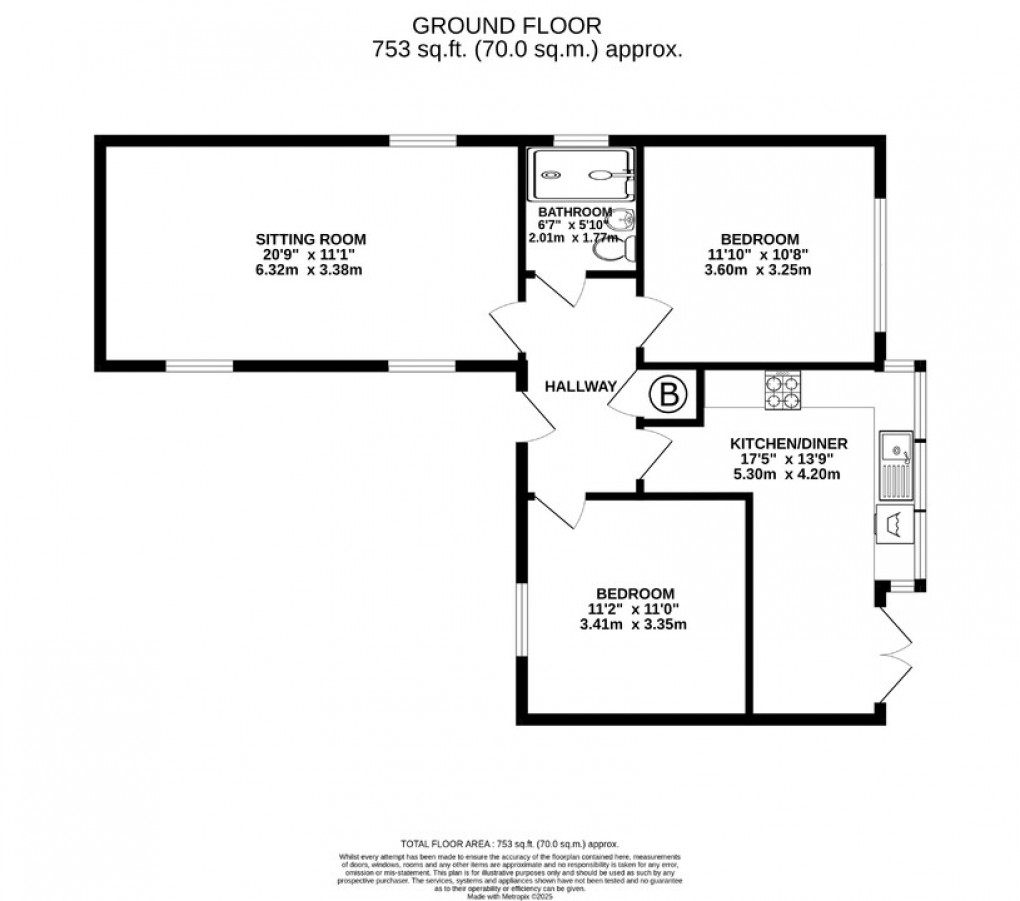 Floorplan for Polham Lane, Somerton