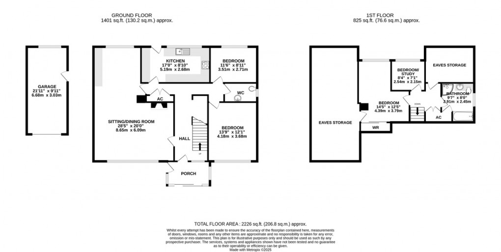 Floorplan for Church Lane, Chilton Polden