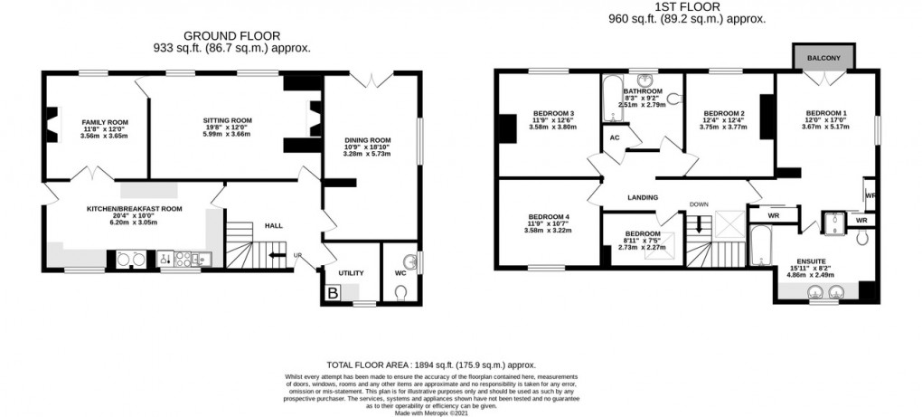 Floorplan for Church Lane House, Church Lane, Meare, Glastonbury, Somerset