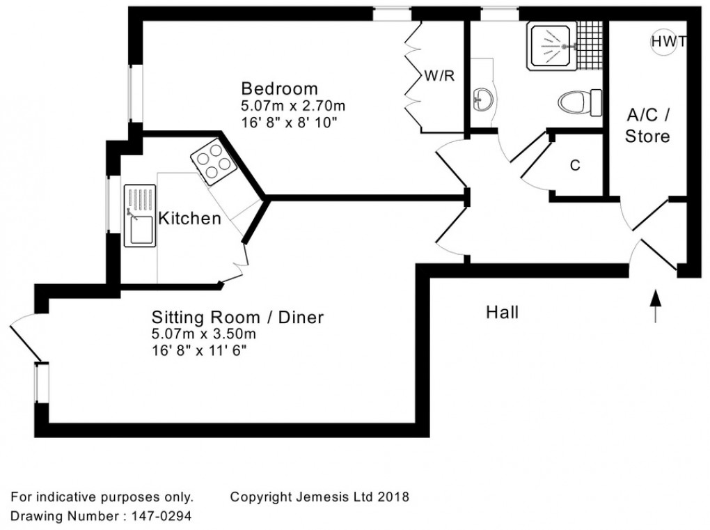 Floorplan for Flat 41, Mondyes Court, Milton Lane, Wells