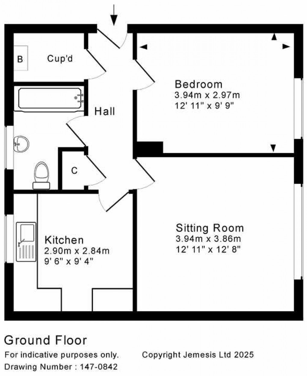 Floorplan for Welsh Court, Charter Way, Wells