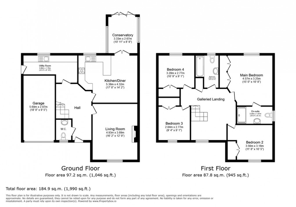 Floorplan for The Levels, Meare