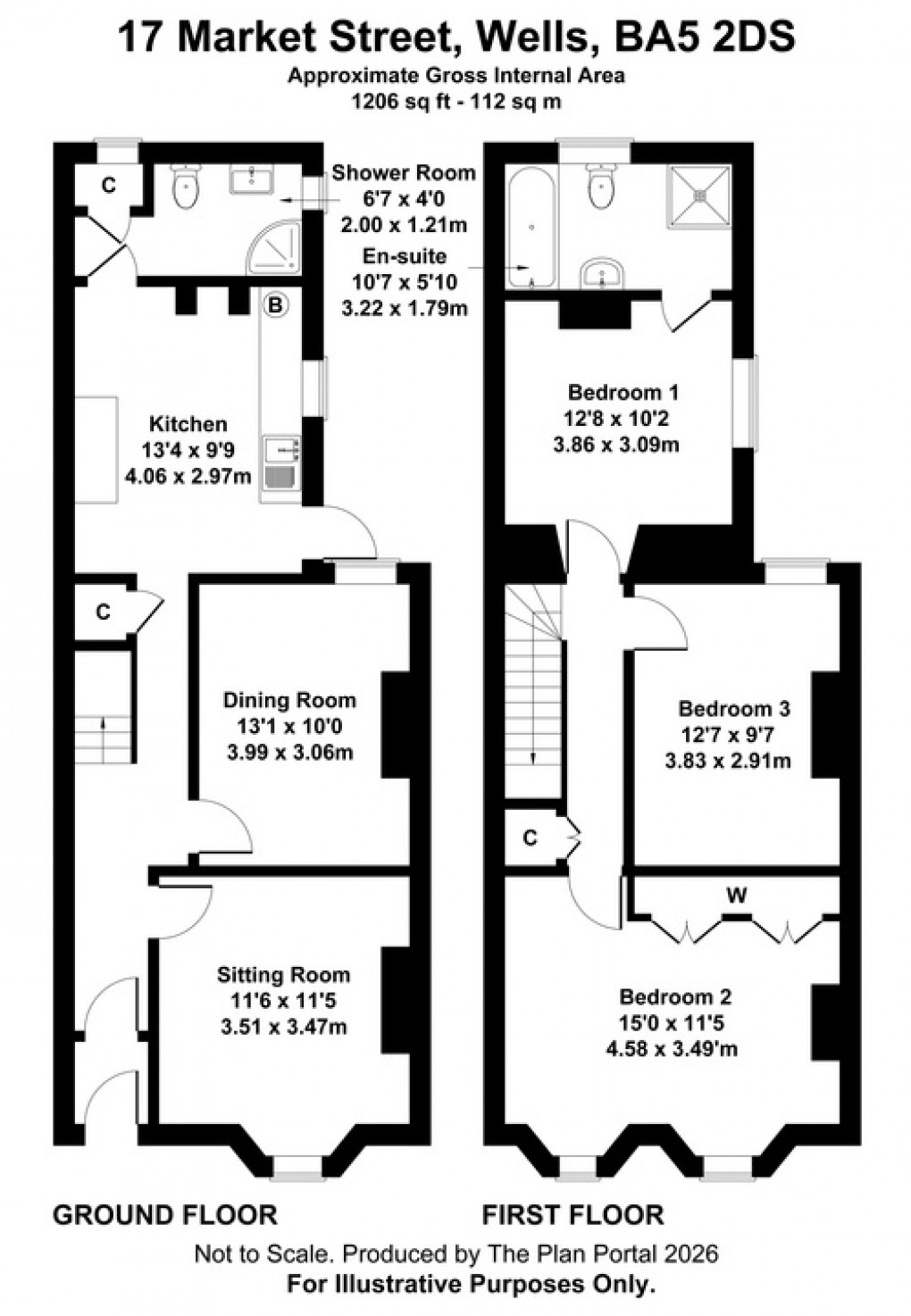 Floorplan for Market Street, Wells, Somerset