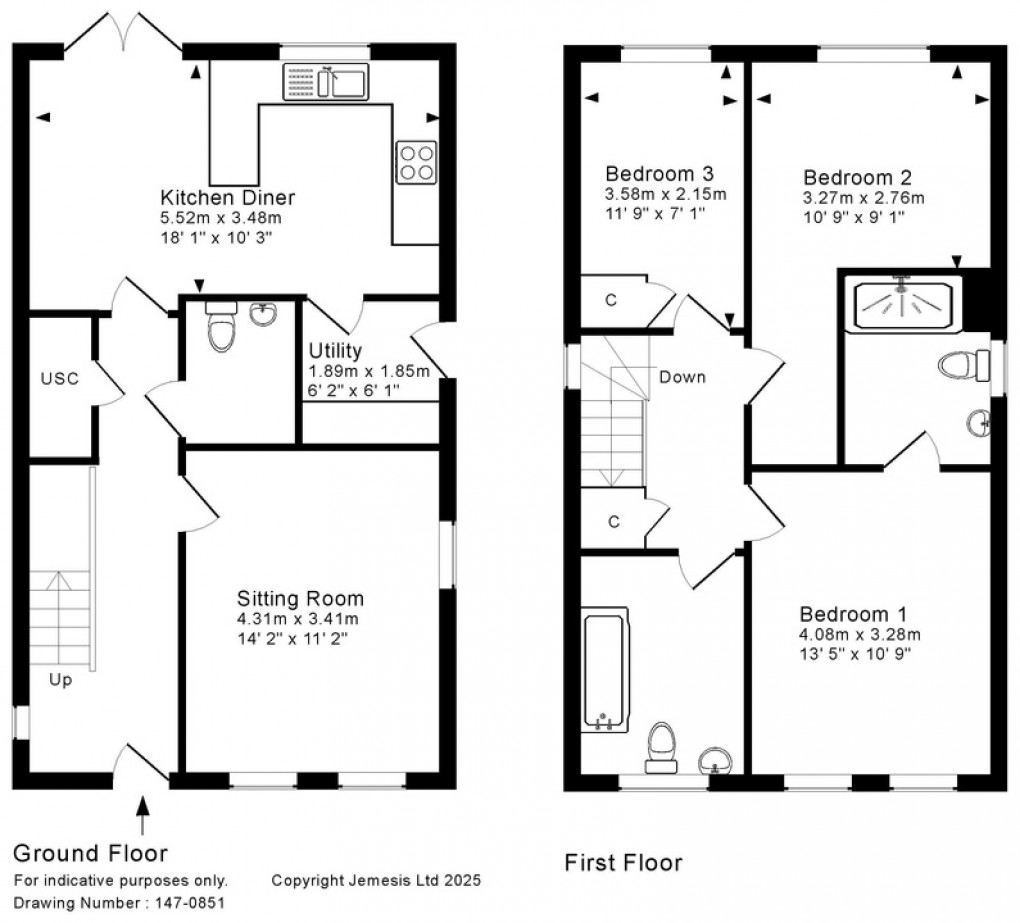 Floorplan for Biddle Combe Close, Wells