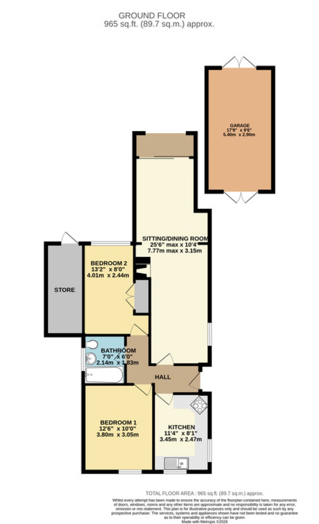 Floorplan for Ham Lane, Compton Dundon