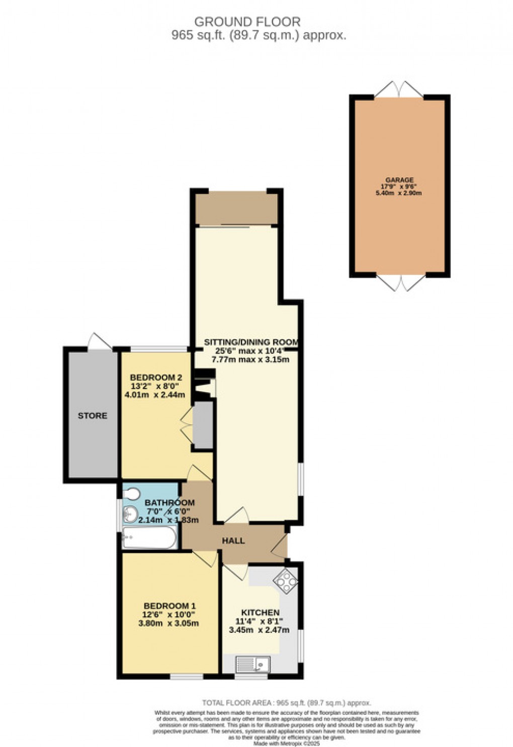 Floorplan for Ham Lane, Compton Dundon