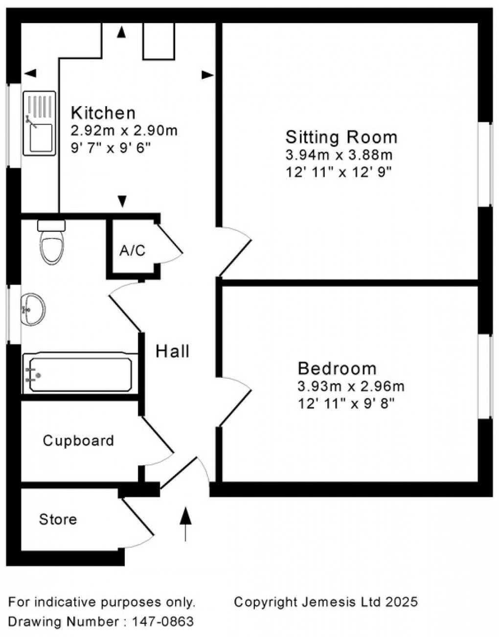 Floorplan for Flat 8, Wells
