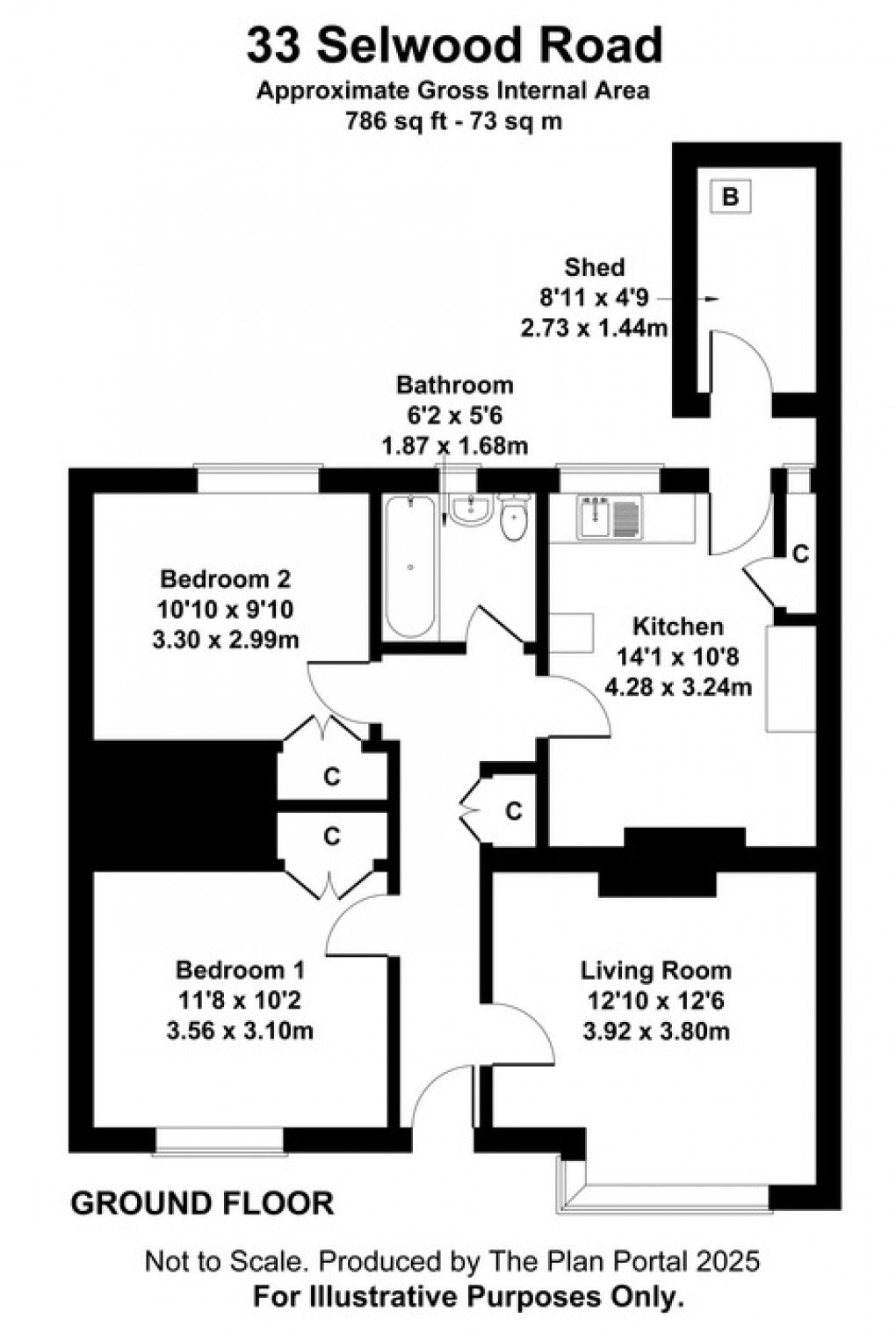 Floorplan for Selwood Road, Glastonbury