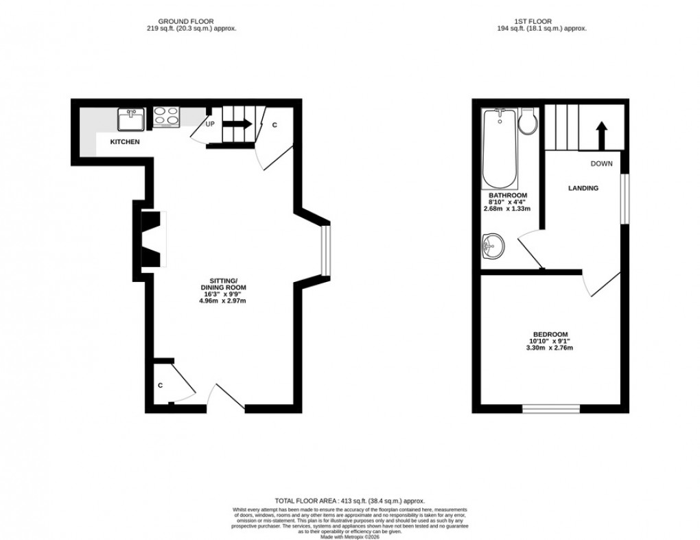 Floorplan for Birch Cottage, Butleigh