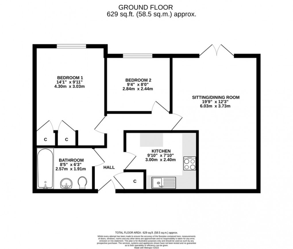 Floorplan for Carlton Court, Wells