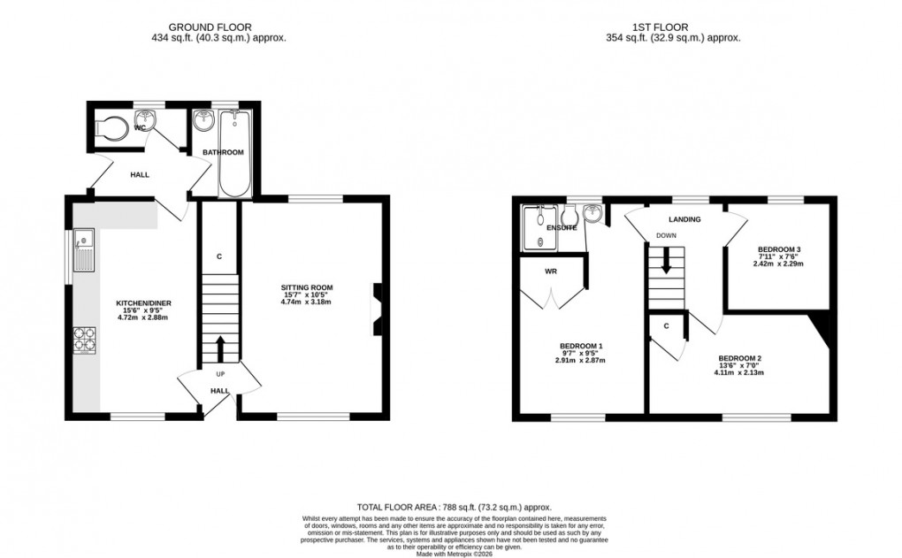 Floorplan for Etsome Terrace, Somerton