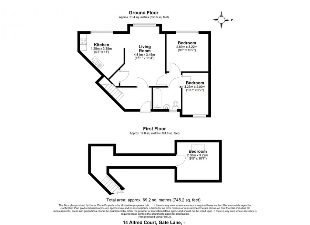 Floorplan for Alfred Court Gate Lane, Wells, Somerset