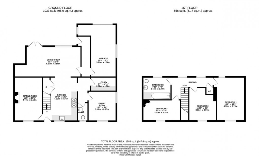 Floorplan for Cottons Lane, Somerton
