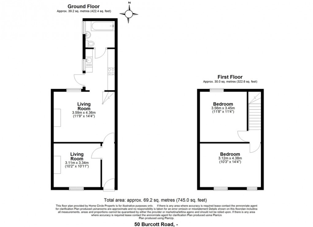 Floorplan for Burcott Road, Wells